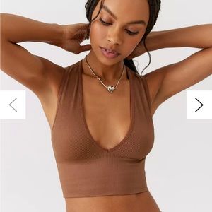 Out From Under Hailey Seamless Plunge Bra Top in Dark Green